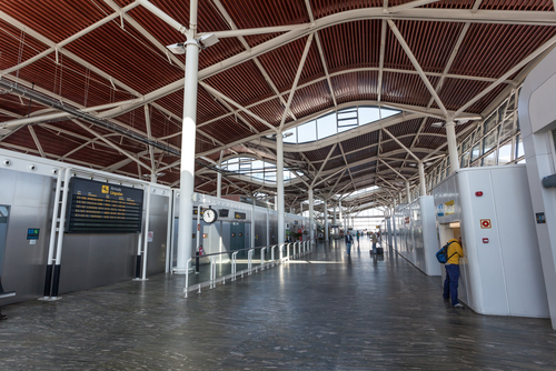 Interior of the international airport of Zaragoza.