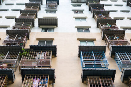 Close up Hong Kong low cost building