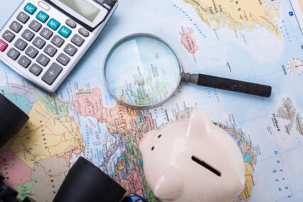 Travel Budget money on your map.