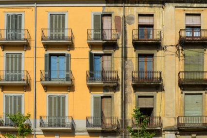 building in Spain contrast of two realities