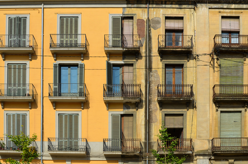 building in Spain contrast of two realities