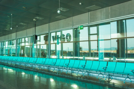 terminal lounge in Vigo airport, Galicia, North of Spain, Europe.