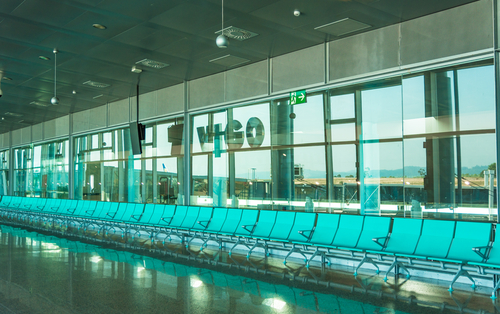 terminal lounge in Vigo airport, Galicia, North of Spain, Europe.