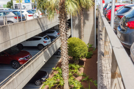 Tenerife-North Airport. Multi-storey parking for cars, personal and for rent.