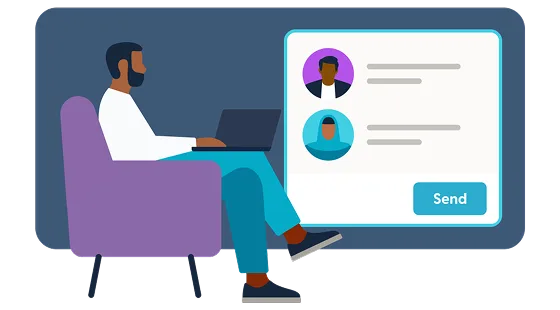 Illustration of sending payments to contacts